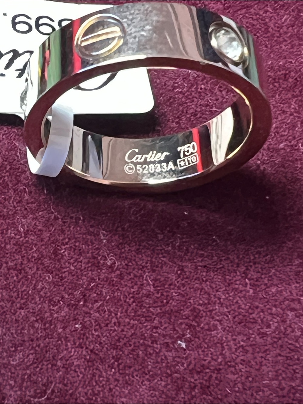 Gold Cartier love diamond ring 750 - Picture 16 of 16